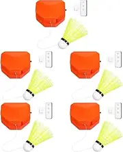 WOFASHPURET 5 Sets Portable Badminton Trainer Automatic Rebound Boys and Girls-Friendly Single Player Badminton Trainer Aid Height Adjustable
