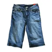 True Religion Geno Relaxed Slim Youth Boys Denim Jean Long Shorts Size 14 NWT