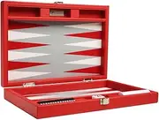 13-inch Premium Backgammon Set - Travel Size - Red Board