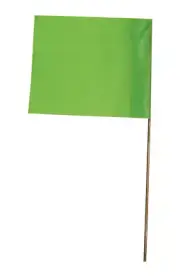 CH Hanson 15067 Weather Resistant Marking Flag, Lime, Bag/10
