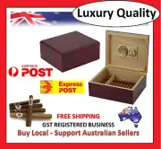 Hand Made 25 Count Cigar Humidor Box Wood Mahogany Humidifer Hygrometer 11