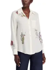 Cinq a Sept Western Amour Blanch Studded Blouse