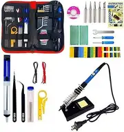 Soldering Iron Kit with Adjustable Temperature: 60W Portable Soldering Gun with Tips, Solder Wick Braid, Stand, Electronic Soldering Kit for Electronics Repair, DIY, Circuit Board Welding