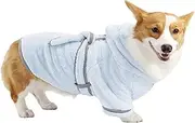 Dog Bathrobe Towel - Soft Coral Fleece Fast Drying Coat, Super Absorbent Pet Robe for Medium Dogs