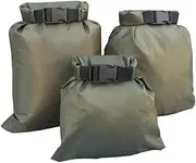[GOOHOCHY] 3Pcs Dry Bag Lightweight Storage Pouch for Camping Kayaking Boating Fishing Army Green for Mobile Phones Cameras Documents