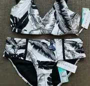 Seafolly Palm Beach DD Sweetheart Bralette (US 6) & Wide Side Retro Pant (US 8)