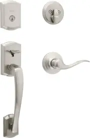 Prescott Front Door Lock Handle and Deadbolt Set, Entry Handleset Exterior with
