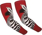 [FHEDVBN] Zebra Red Arm Sleeves Compression Arm Covers for Men Women Outdoor Sun Sleeves Cooling Sports Sleeve, Black