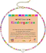 [Eryuor] You're Braver Than You Believe - Colorful Beaded Heart Necklace Back to School Birthday Christmas Valentines Day Gifts for Teens