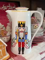 Block Spal Whimsy Christmas Coffee Pot and lid 1992 Nutcracker Made in Portugal