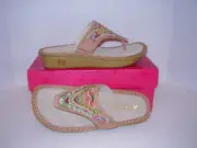 NEW ALEGRIA BY PG LITE VANESSA THONG SANDALS CHRYSALIS COGNAC EU 40 US 10