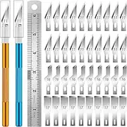Exacto Knife, 2 Exacto Knives with 40 Spare Exacto Blades, Craft Knife, Hobby Knife, Precision Knife, Exacto Knife Set for Crafts, Arts, Modeling, Scrapbooking, Exacto Knife Blades (#11#16#17)