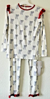 Hamner Hill Girls Elephant Ruffle Loungewear Set SZ 10-12