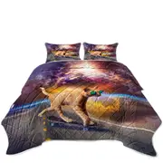 Cool Art Cat Skateboarding in Space Coverlet