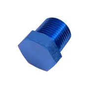 Aeroflow Brand NPT Hex Head Plug 1/8 Inch Blue Finish Hose Fitting