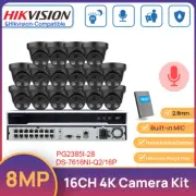 Hikvision 16CH 4K CCTV System 8MP IR MIC Home Security Camera Night Vision Black