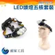 《頭家工具》MET-T073 LED頭燈五核套裝大全配 鋰電*2+充電線