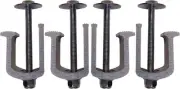 (4 Pack) Easy Mount - Truck Tool Box Clamps - Aluminum Tie Downs Black