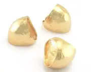Ring Hammered Domed Adjustable Shiny Gold plated brass 19mm 9US inner size 3005