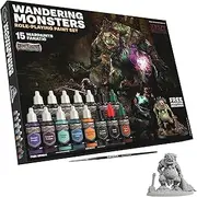 The Army Painter, GameMaster: Wandering Monsters Role-playing Paint Set, 15x18 ml Fanatic Acrylic Warpaints, 1 GameMaster Base Brush, 1 Free Troll Miniature