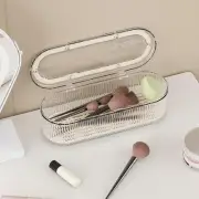 Makeup Organizer Cosmetic Storage Clear Case Brush Holder Acrylic Sponges Lid