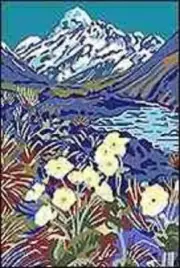 Mount Cook and Giant Buttercup Tapestry Canvas