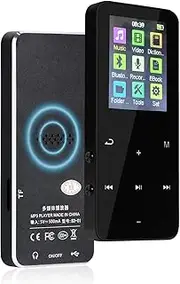 MP3 Player with Bluetooth 5.3 - Helterfolg Portable Music Player with Built-in HD Speaker, Voice Recorder, HiFi Sound, E-Book Function (16GB)