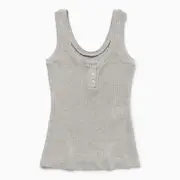 [1989 STUDIO] Light Grey Waffle Tank Top L Grey