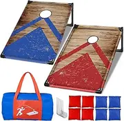 NZQXJXZ Nylon Cornhole Boards Set with 8 Bean Bags - Portable 3x2 Ft, Corn Hole Toss Game for Adults, Kids, Outdoor Parties Game Set for Beach, Yard and Camping