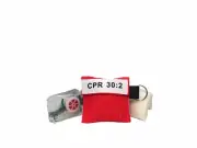 10 CPR Mask in Extra Large Red Keychain - Face Shield with heavy duty GLOVES