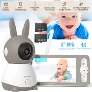 3MP Baby Monitor 2K WiFi Smart Baby Camera with Night Vision 5" Screen&Phone App