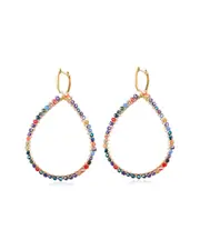 Liv Oliver 18K Plated 5.75 ct. tw. Semi-Precious Drop Earrings