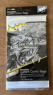 100 Ct Ultra PRO Current Size Resealable Flap Closure Comic Bags Protector