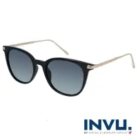 在飛比找momo購物網優惠-【INVU】瑞士都會修飾臉型偏光太陽眼鏡(黑/金 B2016