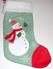 Christmas Collectable Stocking Snowman With Scarf and Hat