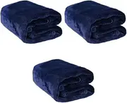 Mikinona 3pcs Luxurious Solid Pet Blanket Flannel Pet Bedding for Dogs Fleece Pet Blankets Warmth Comfort