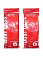 6 Royal Dirt Devil Type D Vacuum Bags, Featherlite, Lite Plus, Extra, Classic, S