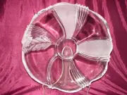 Mikasa Crystal Glass Platter or Tray serving Dish for Parties with 4 Sections