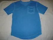 Wonder Nation Boys V Neck Pocket T Shirt Small (6-7) Solid Blue NEW