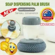 Kitchen Soap Dispensing Palm Brush Multifunctional Cleaning Brush Tool FV
