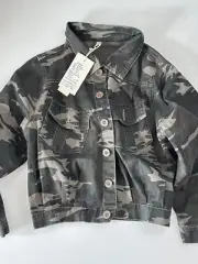 NEW Boys Girls Kids Army Green Grey Camo Camouflage Jacket Coat