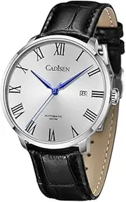 [CADISEN] Automatic Men's Mechanical Automatic Watch Genuine Leather Strap Waterproof Leisure Watch for Men