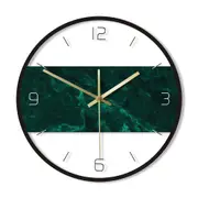 Dark Green Marble Texture Print Modern Nordic Wall Clock Abstract Wall Art