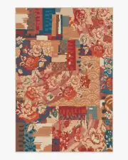 200' x 290' | Machine Washable Runner Rug | Kid & Pet Friendly | Indoor Rug | Iris Apfel Patchwork Peach Multicolour Tufted Rug | Ruggable