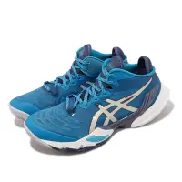 在飛比找Yahoo奇摩購物中心優惠-Asics 排球鞋 Metarise 男鞋 藍 白 回彈 緩