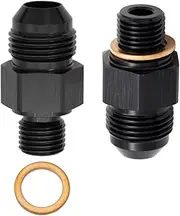 Cotonlake 8AN Male Flare to 1/4" NPSM Transmission Cooler Adapter Fitting Aluminum Black,8AN Fittings,Fits TH350 TH400 4L60E 700R4 200-4R TR6060 AOD 4R100 4R70W C5, 2PCS