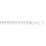 Silver 21cm Solid Bevelled Edge Curb Bracelet