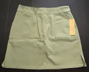 Ruby Rd. Size 12 Petite Bay Leaf Green Skort Stretch Waist Pull On Pockets NWT