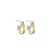 Nevenka Simple Two Tone C-shaped Earrings Geometric Stud