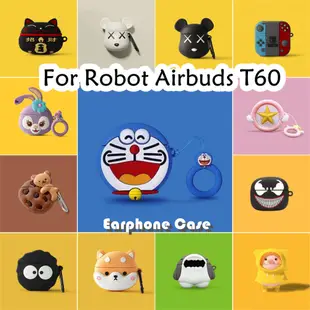【imamura】適用於機器人 Airbuds T60 保護套卡通創新圖案軟矽膠耳機保護套保護套